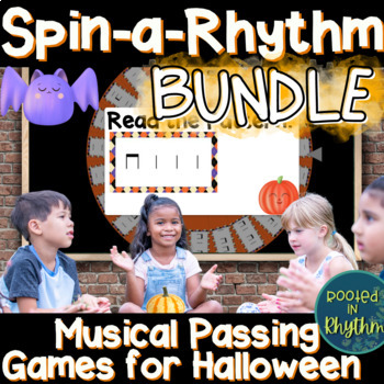 Preview of Elementary Music Passing Game for Halloween: Spin-a-Rhythm BUNDLE 