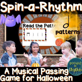 Preview of Elementary Music Passing Game for Halloween: Spin-a-Rhythm // Half Note //