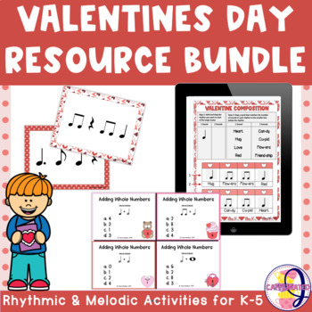 Preview of Elementary Music Rhythm & Melodic Valentine's Day Resource Bundle