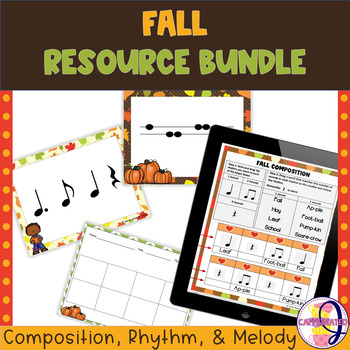 Preview of Elementary Music Rhythm, Melody, Composition, Music Math Fall Resource Bundle