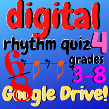 Preview of Elementary Music Rhythm Quiz/Lesson #4 | Interactive Google Drive/Audio Files! 