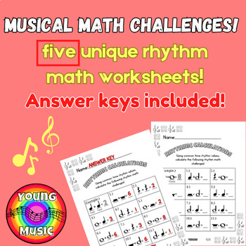 Preview of Elementary Music Rhythmic Calculations: Add and Subtract to the Beat!