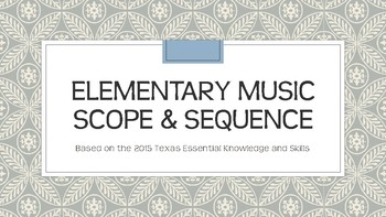 Preview of Elementary Music Scope & Sequence