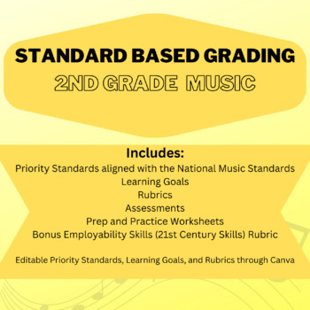 Preview of Elementary Music Standard Based Grading- 2nd Grade