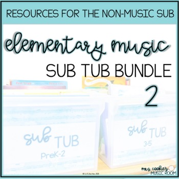 Preview of Elementary Music Sub BUNDLE 2 | No Tech and Digital Options