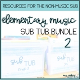 Elementary Music Sub BUNDLE 2 | No Tech and Digital Options