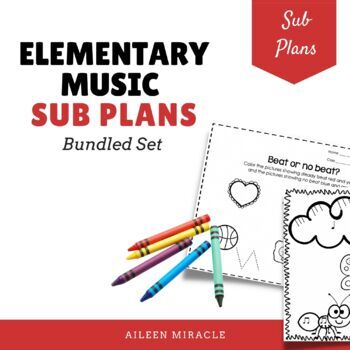 Preview of Music Sub Plan Bundle - Elementary Music K-6