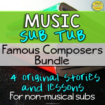 Preview of Emergency Music Sub Plans For Non Music Subs (Famous Composers Music Sub Tub)