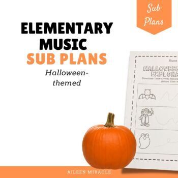 Preview of Elementary Music Sub Plans {Halloween-Themed} 