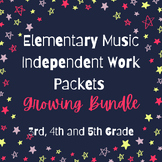 Elementary Music Sub Plans: Independent Work Packets Growi