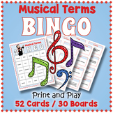 Elementary Music Terms BINGO & Memory Matching Card Game Activity