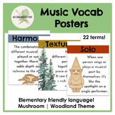 Elementary Music Vocab Posters | Mushroom-Woodland Theme |