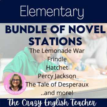 Preview of Elementary Novel Study Station Bundle: Lemonade War,Frindle,Hatchet