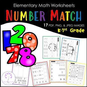 Preview of Elementary Number Match Worksheets