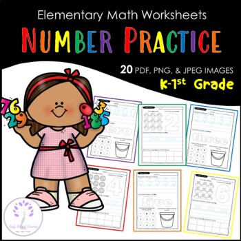 elementary number practice worksheets by souly natural creations