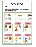 Elementary Nutrition Lesson - Food Groups Download Print