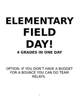 Preview of Elementary One Day Field Day Plans