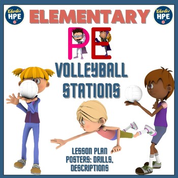 Preview of Elementary P.E. Volleyball Stations