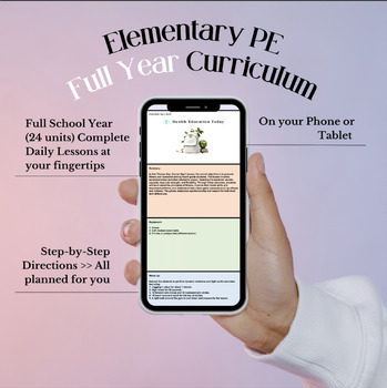 Preview of Elementary PE Full Year Curriculum: Kinder through 6th Grade Digital PE Program