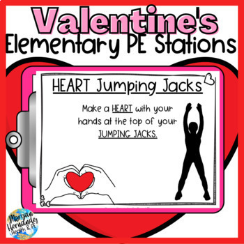 Preview of Elementary PE Valentine's Day Stations