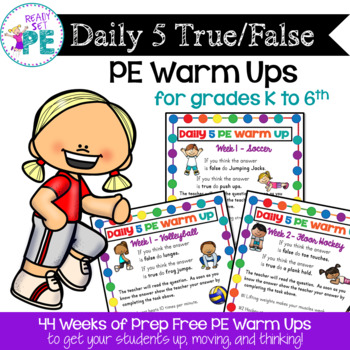 Preview of Daily PE Warm Ups - 44 Weeks of Sport Comprehension & Fitness