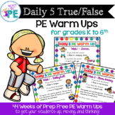 Daily PE Warm Ups - 44 Weeks of Sport Comprehension & Fitness