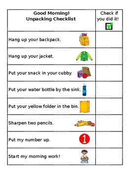 Preview of Elementary Packing & Unpacking Checklist (Editable)