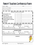 Elementary Parent Teacher Conference Form- EDITABLE