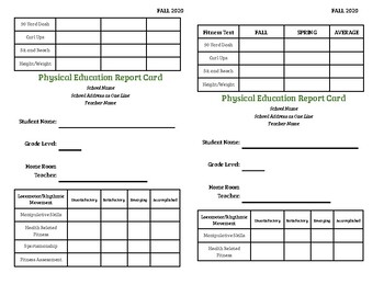 grade 2 physical education report card comments