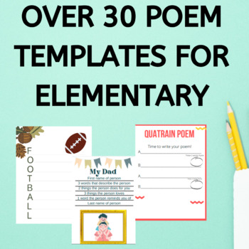 Poetry Templates Seasons unit Printables for Elementary | TPT