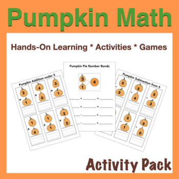 Preview of Elementary Pumpkin Math : Number Bonds - Fact Family - Math Facts