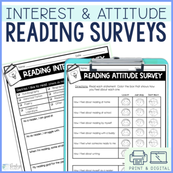 Preview of Back to School Elementary Reading Interest Inventory and Reading Attitude Survey