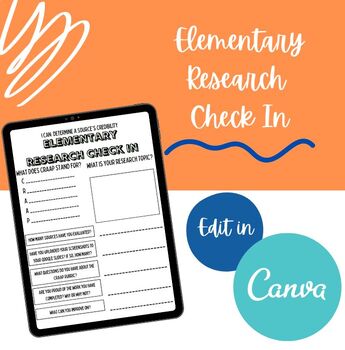 Preview of Elementary Research Check In