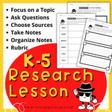 Elementary Research Lesson & Project Worksheets (K-5)