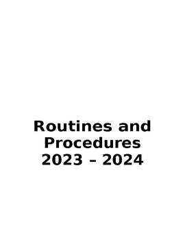 Preview of Elementary Routines and Procedures Handbook (editable resource)