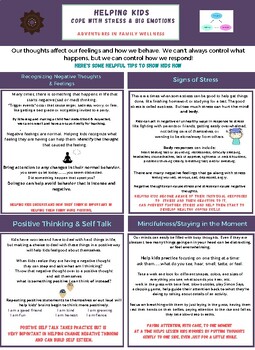 Preview of Elementary SEL/Positive Mental Health Parent Tip Sheet