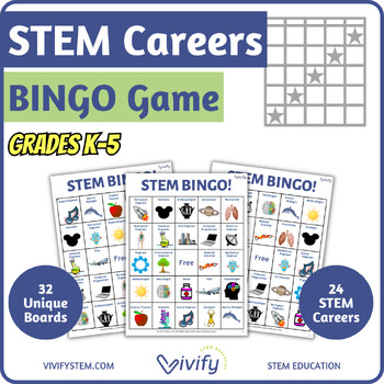 Preview of Elementary STEM Careers BINGO Game! (Intro to STEM Careers)