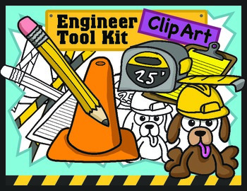 Preview of Elementary STEM Kids Clipart: Engineer Toolbox