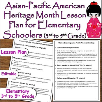 Preview of Elementary School Asian-Pacific American Heritage Month Lesson Plan for May