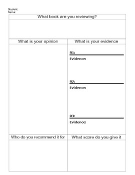 Preview of Elementary School Book Report and Review Planner