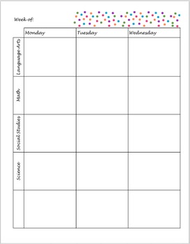 Elementary School Lesson Plan Book Template By The Cheerful Fig Tpt