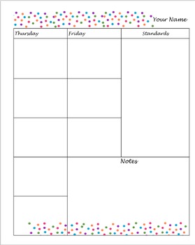 lesson plan book template kindergarten