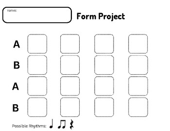 Preview of Elementary School Music Simple Form Design Project