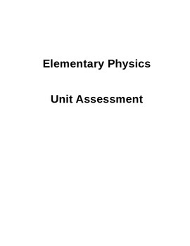 Preview of Elementary School Physics Assessment