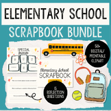 Elementary School Scrapbook + Stickers Bundle -- Digital /