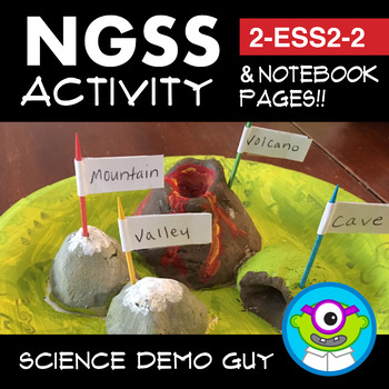 Preview of Elementary Science Activity Interactive Notebook Pages Landforms NGSS 2-ESS2-2 