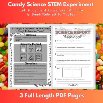 Preview of Elementary Science Experiment Activity Lesson & Worksheet: Scenes Smell & Taste