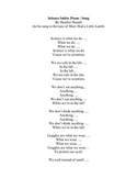 Elementary Science Safety Poem or Song