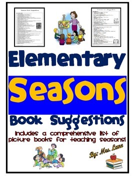 Preview of Elementary Seasons Book Suggestions