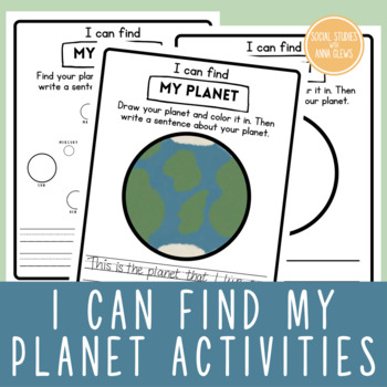 Preview of Elementary Social Studies I can find my planet Me on the Map Geography Earth